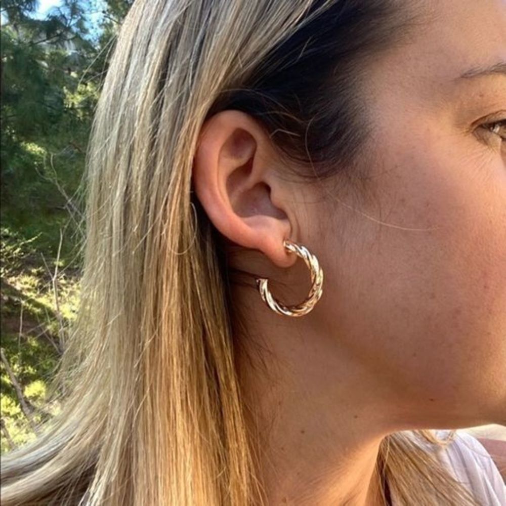 Gold Filled Twisted Chunky Hoops